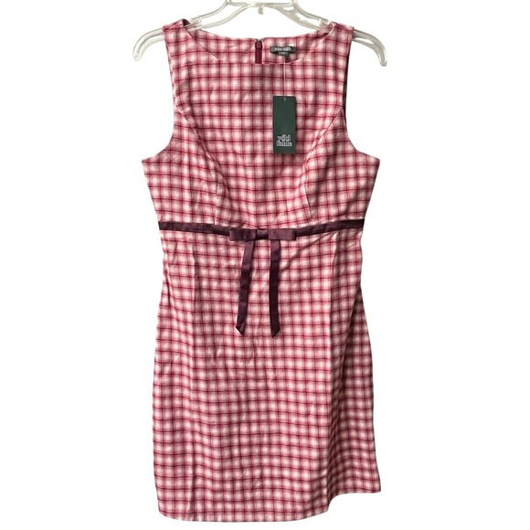 wild fable Dresses & Skirts - Wild Fable Sleeveless Sheath Mini Dress Womens Small Red Plaid Bow Fitted New